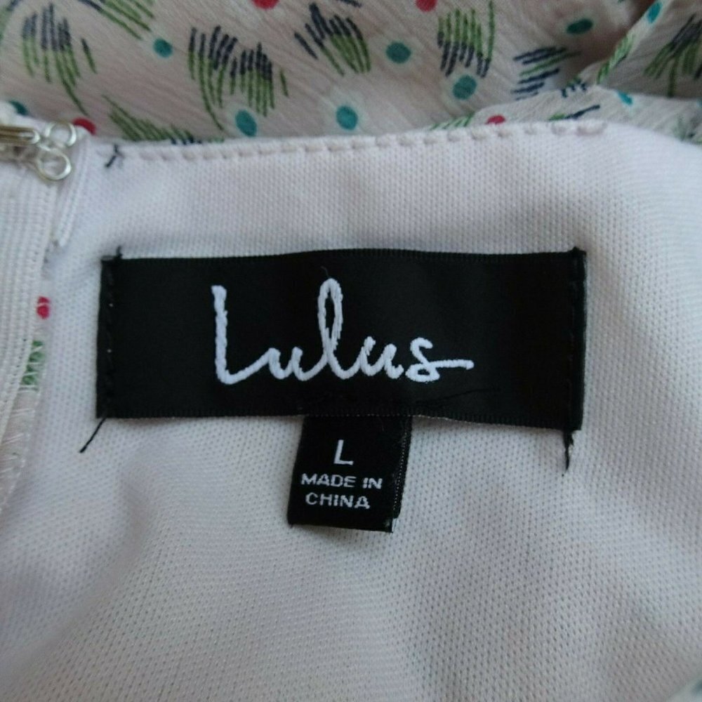 Lulu's Women's Dress Sleeveless Spaghetti Straps Ruffles Print Floral Short L - Picture 6 of 12
